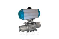 Кран шаровый приварной, AISI304 DN25 (1"), с двухсторонним пневмоприводом AT63D