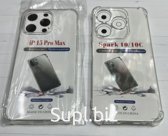 Силиконовый чехол прозрачный с усиленными углами TPU 1.5  для Infinix Hot 40i