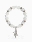 Браслет ассорти «Бусинка» балерина, цвет белый в серебре, d=6 см