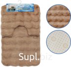 Faux fur bath and toilet rugs. Size: 50x80cm, 50x40cm. Color: beige.