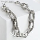Колье "Цепь" ночь, цвет серебро, 45см