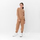 Костюм для девочки (свитшот, брюки) MINAKU, бежевый, рост 152 см
