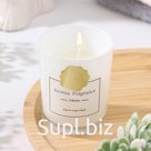 Свеча ароматическая "Aroma Candle",белый чай, белая, 5,5х6,5 см