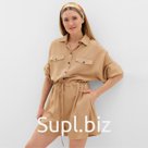 Комбинезон женский MINAKU: Casual Collection, бежевый, размер 46