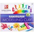 Пластилин Луч "Классика", 10 цветов, 200г, cо стеком, картон