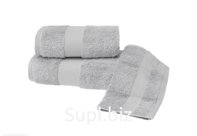 Soft cotton DELUXE полотенце серый Турция 50х100см, оптом