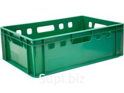 Ящик сплошной 600×400×200 мм, объем 40 л., арт.: 207, зелёный, код: 01600, Е2 (евроформат)