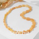 Бусы "Янтарь" овал, цвет медовый матовый, 50см