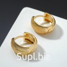 Серьги-кольца "Эстетика" точки, цвет золото, d=1,6