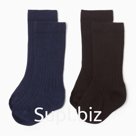 Гольфы детские «Крошка Я» BASIC LINE, 2 пары, 12-14 см, коричневые, синие