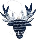 Christmas tree decorations "Magic Deer" 14x12.5 cm dark blue