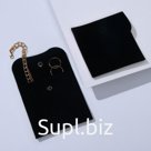 Конвертик для украшений бархатный, 10*10см, цвет чёрный