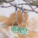 Серьги бесконечность шар №10 "Хризопраз"