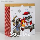 Пакет крафтовый «Зимние забавы», 32 х 36 х 16 см