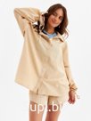 Комплект женский (блузка, шорты) MINAKU: Casual Collection, бежевый, размер 46