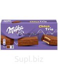 Печенье Milka Choco Trio of chocolate cookies with a creamy chocolate filling (150 грамм)