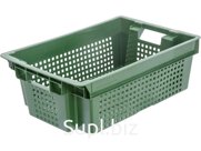 Ящик перфорированный 600×400×200, арт.: 102, объём 37, зелёный, код: 00338