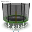 Батут EVO JUMP External 8 ft, d=244 см, с внешней защитной сеткой и лестницей, зелёный